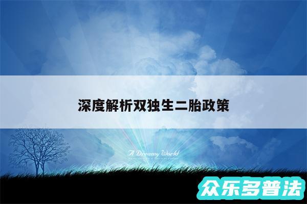 深度解析双独生二胎政策