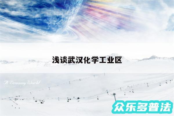 浅谈武汉化学工业区