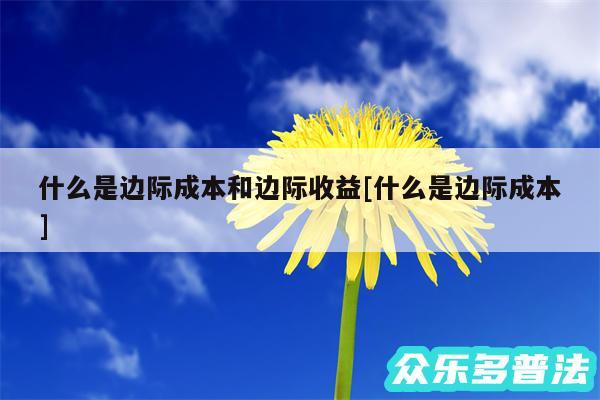 什么是边际成本和边际收益及什么是边际成本