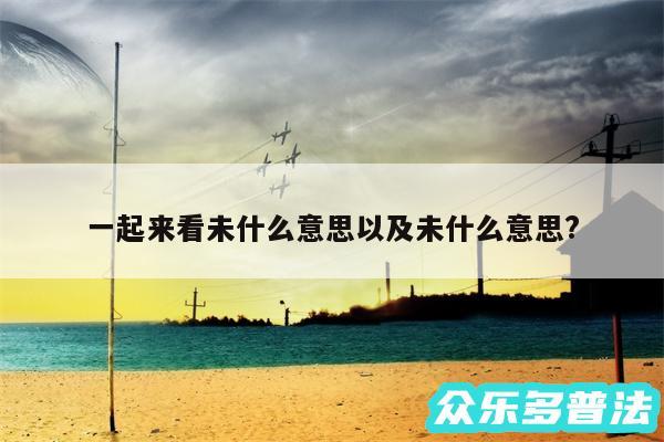 一起来看未什么意思以及未什么意思?