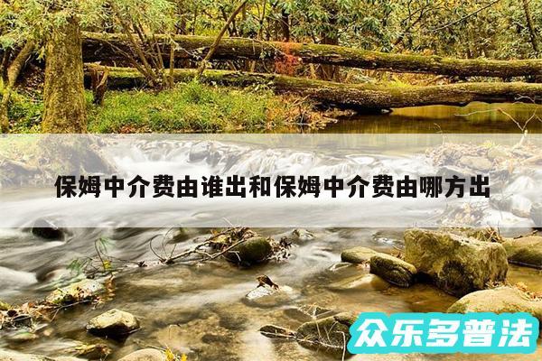 保姆中介费由谁出和保姆中介费由哪方出