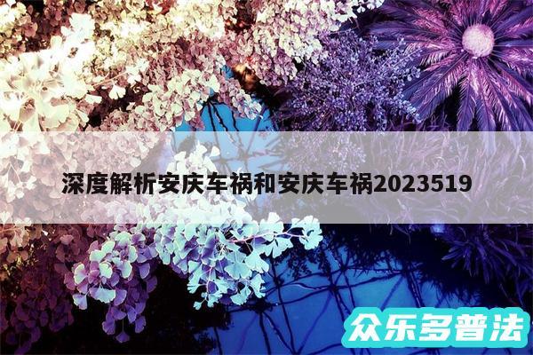 深度解析安庆车祸和安庆车祸2024519