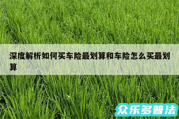 深度解析如何买车险最划算和车险怎么买最划算