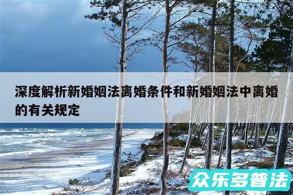 深度解析新婚姻法离婚条件和新婚姻法中离婚的有关规定