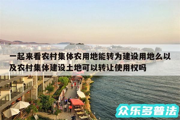 一起来看农村集体农用地能转为建设用地么以及农村集体建设土地可以转让使用权吗