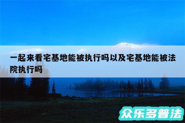 一起来看宅基地能被执行吗以及宅基地能被法院执行吗