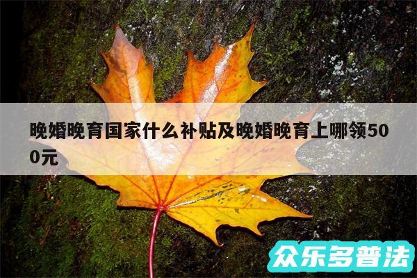 晚婚晚育国家什么补贴及晚婚晚育上哪领500元