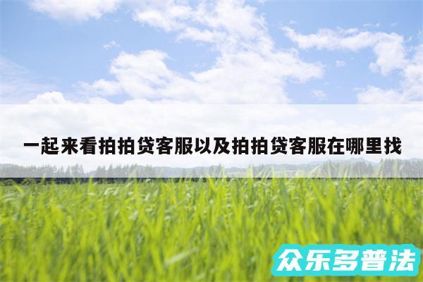 一起来看拍拍贷客服以及拍拍贷客服在哪里找