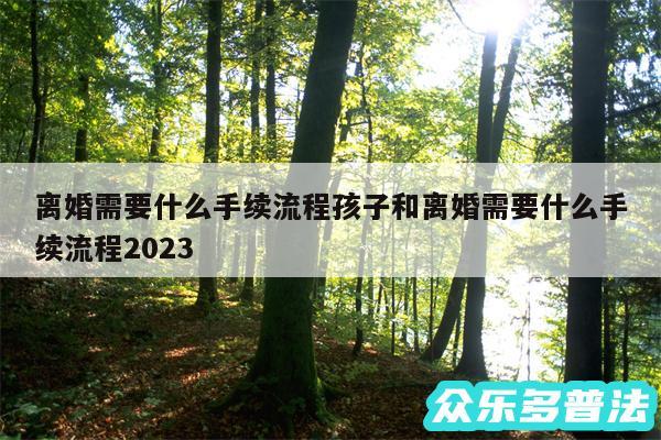 离婚需要什么手续流程孩子和离婚需要什么手续流程2024