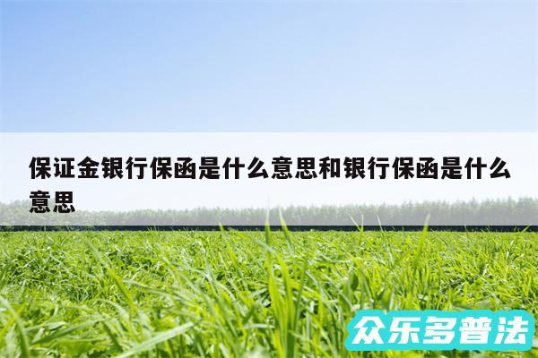 保证金银行保函是什么意思和银行保函是什么意思