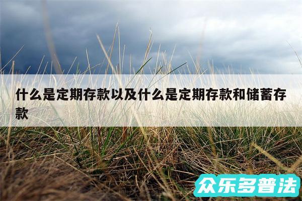什么是定期存款以及什么是定期存款和储蓄存款