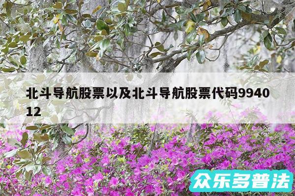 北斗导航股票以及北斗导航股票代码994012