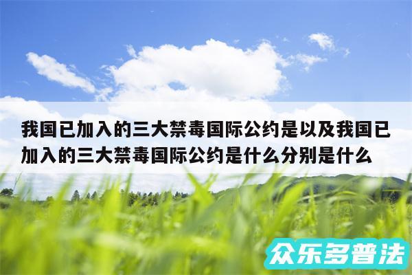 我国已加入的三大禁毒国际公约是以及我国已加入的三大禁毒国际公约是什么分别是什么