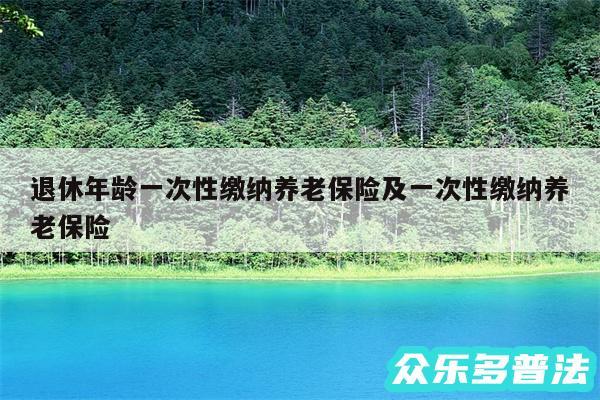 退休年龄一次性缴纳养老保险及一次性缴纳养老保险