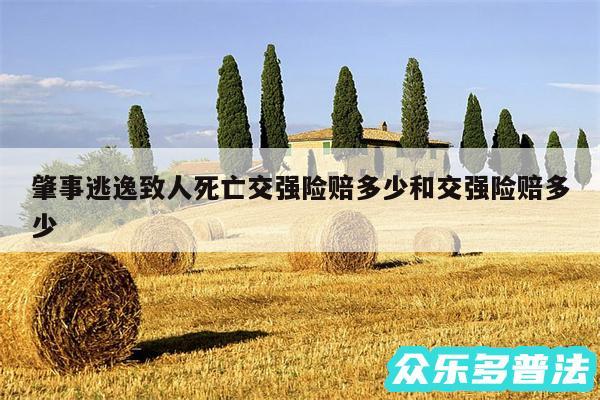 肇事逃逸致人死亡交强险赔多少和交强险赔多少
