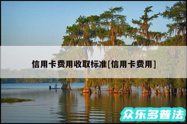 信用卡费用收取标准及信用卡费用