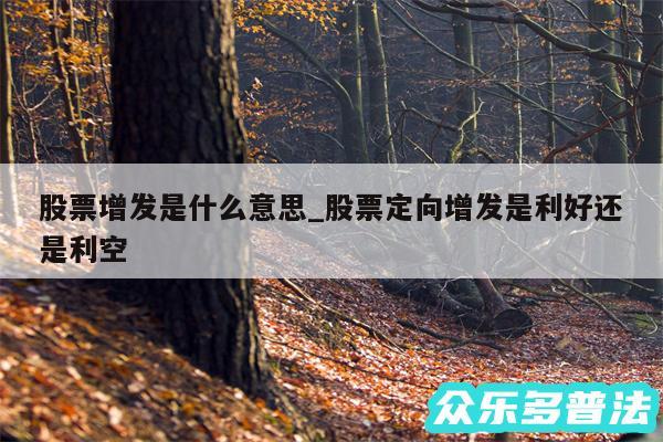 股票增发是什么意思_股票定向增发是利好还是利空