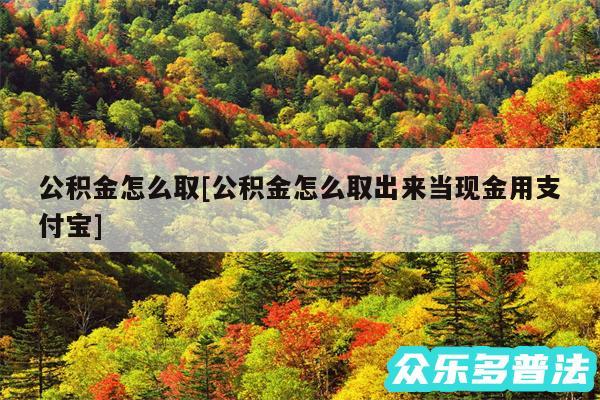 公积金怎么取及公积金怎么取出来当现金用支付宝