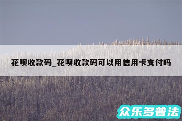 花呗收款码_花呗收款码可以用信用卡支付吗