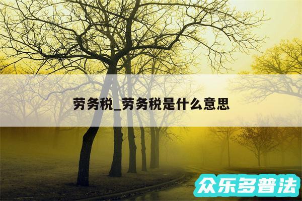 劳务税_劳务税是什么意思
