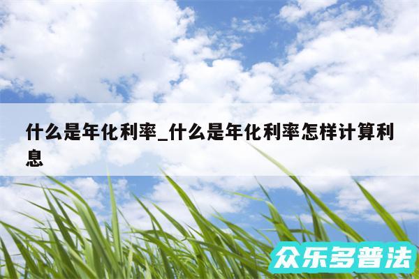 什么是年化利率_什么是年化利率怎样计算利息