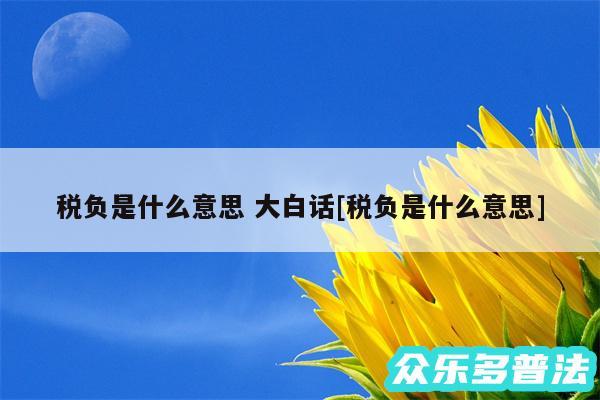 税负是什么意思 大白话及税负是什么意思