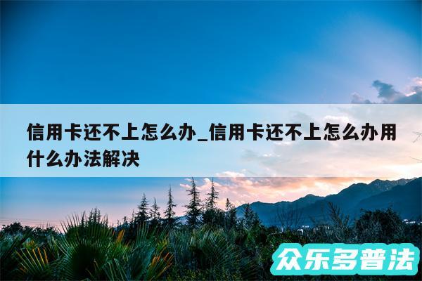 信用卡还不上怎么办_信用卡还不上怎么办用什么办法解决