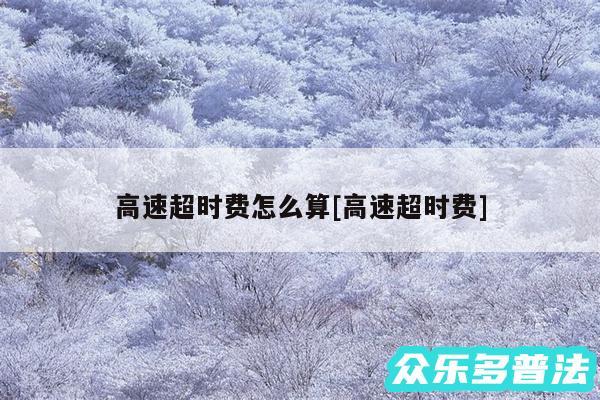 高速超时费怎么算及高速超时费