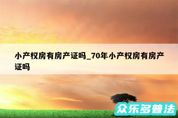 小产权房有房产证吗_70年小产权房有房产证吗