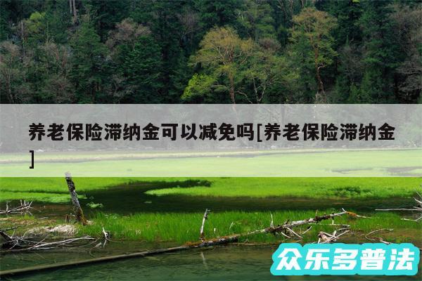 养老保险滞纳金可以减免吗及养老保险滞纳金