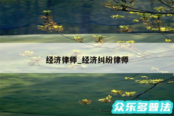 经济律师_经济纠纷律师