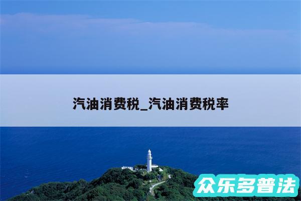 汽油消费税_汽油消费税率