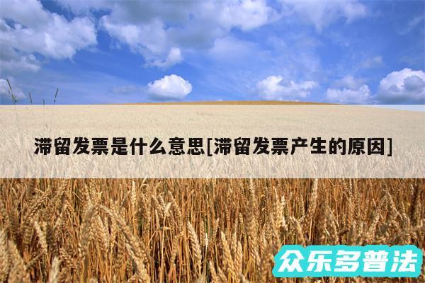 滞留发票是什么意思及滞留发票产生的原因