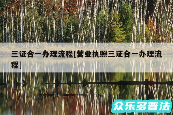 三证合一办理流程及营业执照三证合一办理流程