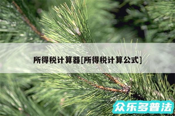 所得税计算器及所得税计算公式