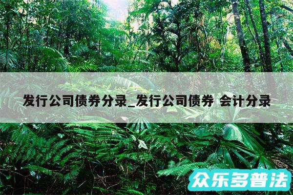 发行公司债券分录_发行公司债券 会计分录