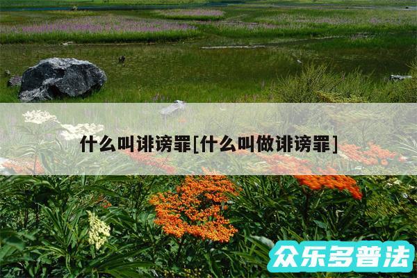 什么叫诽谤罪及什么叫做诽谤罪