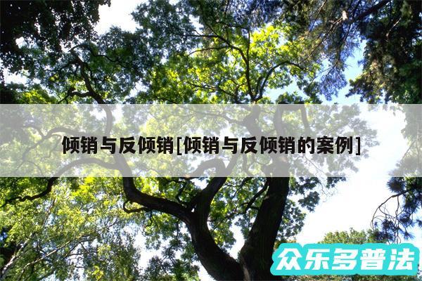 倾销与反倾销及倾销与反倾销的案例