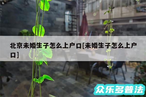 北京未婚生子怎么上户口及未婚生子怎么上户口
