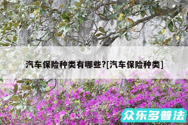 汽车保险种类有哪些?及汽车保险种类