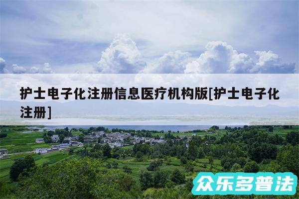 护士电子化注册信息医疗机构版及护士电子化注册