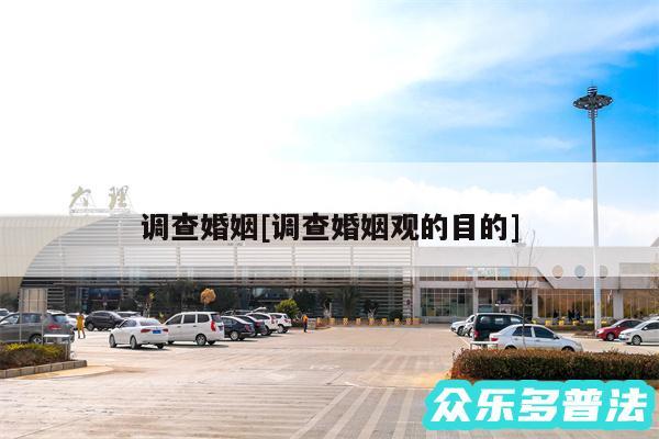 调查婚姻及调查婚姻观的目的