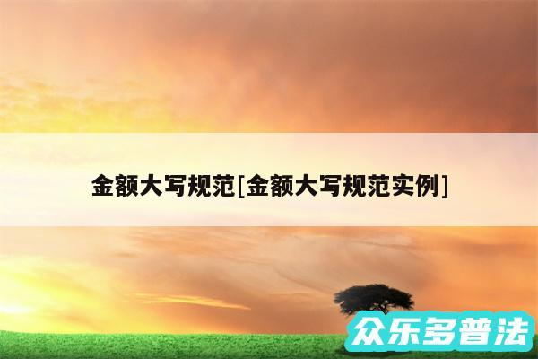 金额大写规范及金额大写规范实例