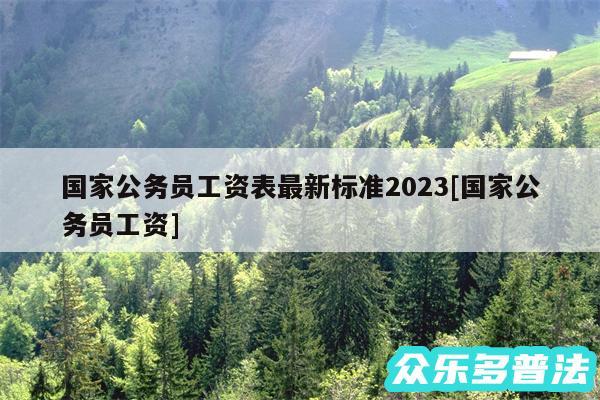 国家公务员工资表最新标准2024及国家公务员工资