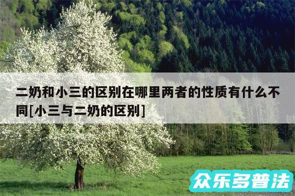 二奶和小三的区别在哪里两者的性质有什么不同及小三与二奶的区别