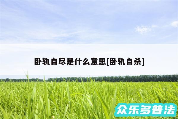 卧轨自尽是什么意思及卧轨自杀