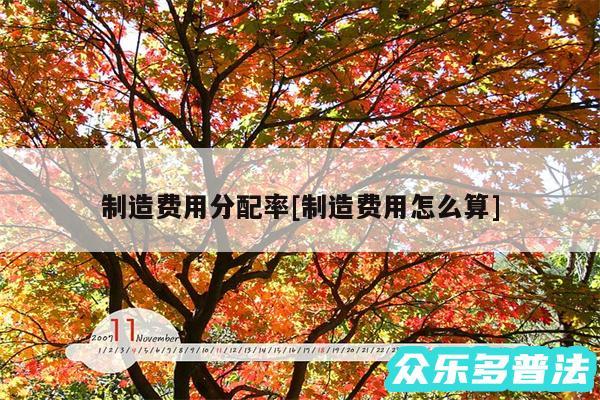 制造费用分配率及制造费用怎么算