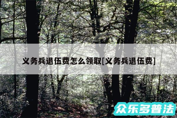 义务兵退伍费怎么领取及义务兵退伍费