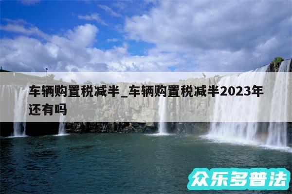 车辆购置税减半_车辆购置税减半2024年还有吗