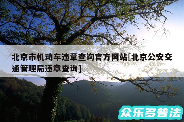 北京市机动车违章查询官方网站及北京公安交通管理局违章查询